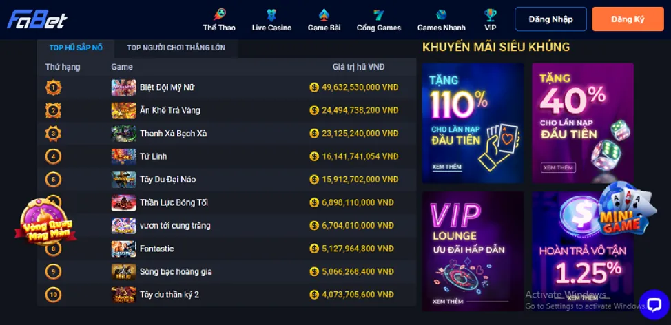 Thư viện game đa dạng